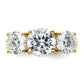 14k Yellow Gold 4 Ct. Certified Lab Grown Diamond VS/SI+ G+ Three Stone Complete Engagement Ring