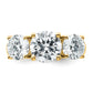 14k Yellow Gold 4 Ct. Lab Grown Diamond VS/SI+ G+ Three Stone Engagement Ring