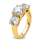 14k Yellow Gold 4 Ct. Certified Lab Grown Diamond VS/SI+ G+ Three Stone Complete Engagement Ring