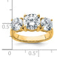 14k Yellow Gold 4 Ct. Lab Grown Diamond VS/SI+ G+ Three Stone Engagement Ring