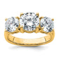 14k Yellow Gold 4 Ct. Certified Lab Grown Diamond VS/SI+ G+ Three Stone Complete Engagement Ring