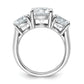 14k White Gold 5 Ct. Certified Lab Grown Diamond VS/SI+ G+ Three Stone Engagement Ring