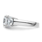 14k White Gold 5 Ct. Certified Lab Grown Diamond VS/SI+ G+ Three Stone Engagement Ring