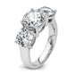 14k White Gold 5 Ct. Certified Lab Grown Diamond VS/SI+ G+ Three Stone Engagement Ring