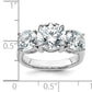 14k White Gold 5 Ct. Certified Lab Grown Diamond VS/SI+ G+ Three Stone Engagement Ring