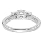 14k White Gold 3/8 Ct. Ct. Lab Grown Diamond VS/SI+ G+ 3/8 Ct. Center Round Three Stone Semi Mount Engagement Ring