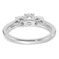 14k White Gold 3/4 Ct. Lab Grown Diamond VS/SI+ G+ Round Three Stone Engagement Ring