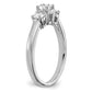 14k White Gold 3/8 Ct. Ct. Lab Grown Diamond VS/SI+ G+ 3/8 Ct. Center Round Three Stone Semi Mount Engagement Ring