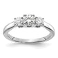 14k White Gold 3/8 Ct. Ct. Lab Grown Diamond VS/SI+ G+ 3/8 Ct. Center Round Three Stone Semi Mount Engagement Ring