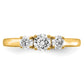 14k Yellow Gold 3/8 Ct. Ct. Lab Grown Diamond VS/SI+ G+ 3/8 Ct. Center Round Three Stone Semi Mount Engagement Ring