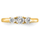 14k Yellow Gold 3/4 Ct. Lab Grown Diamond VS/SI+ G+ Round Three Stone Engagement Ring