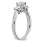 14k White Gold 3/4 Ct. Lab Grown Diamond VS/SI+ G+ 3/4 Ct. Center Round Three Stone Engagement Ring