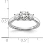 14k White Gold 1/2 Ct. Lab Grown Diamond VS/SI+ G+ 1/2 Ct. Center Round Three Stone Engagement Ring