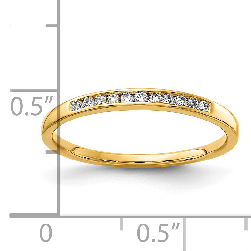 14k Yellow Gold 1/10 Ct. Lab Grown Diamond VS/SI+ G+ Channel Set Band Ring