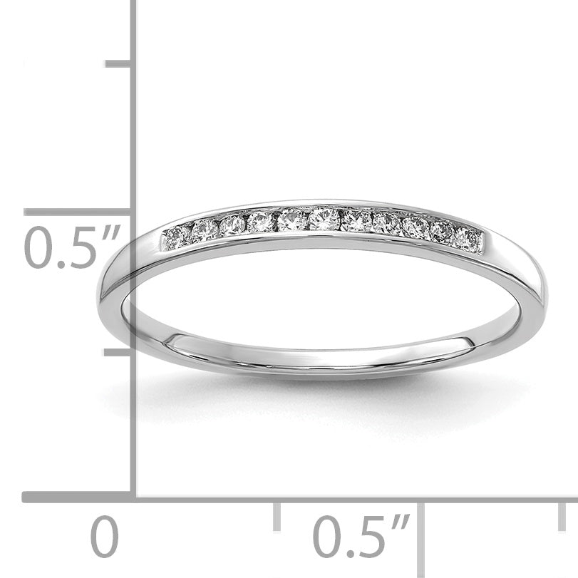 14k White Gold 1/10 Ct. Lab Grown Diamond VS/SI+ G+ Channel Set Band Ring