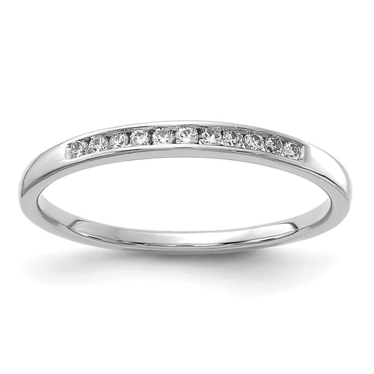 14k White Gold 1/10 Ct. Lab Grown Diamond VS/SI+ G+ Complete Channel Set Band