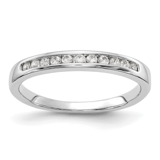 14k White Gold 1/5 Ct. Lab Grown Diamond VS/SI+ G+ Channel Set Band Ring