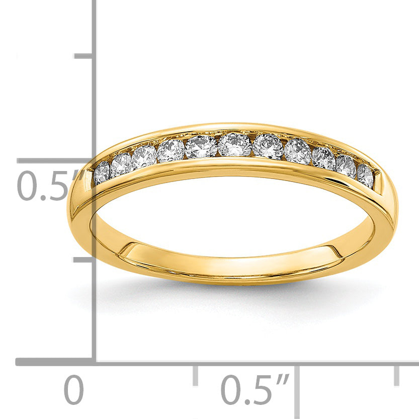 14k Yellow Gold 1/3 Ct. Lab Grown Diamond VS/SI+ G+ Channel Set Band Ring