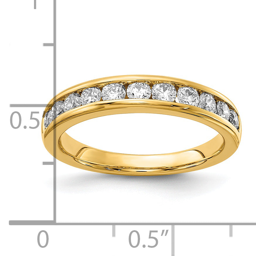 14k Yellow Gold 3/4 Ct. Lab Grown Diamond VS/SI+ G+ Channel Set Band Ring