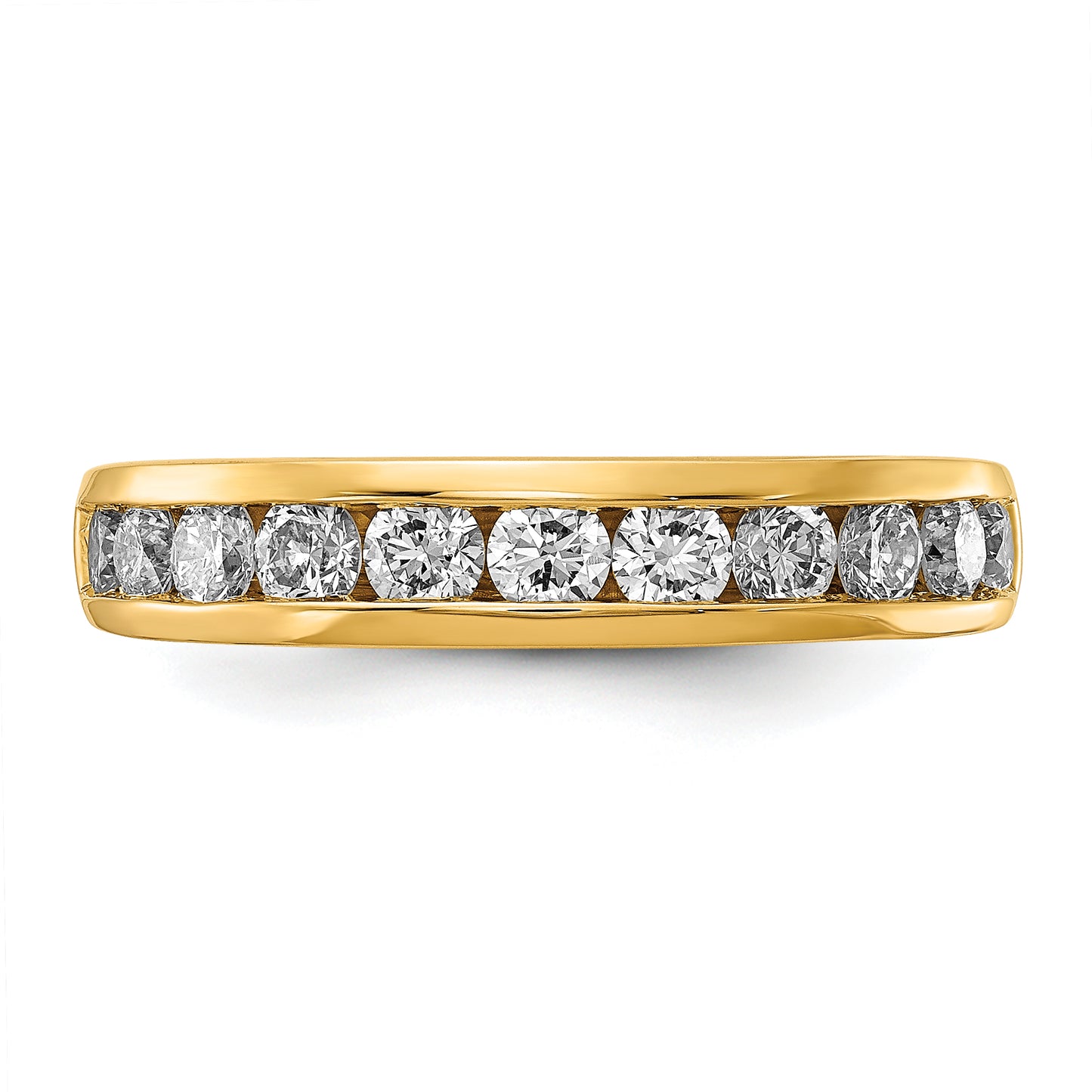 14k Yellow Gold 1 Ct. Lab Grown Diamond VS/SI+ G+ Channel Set Band Ring