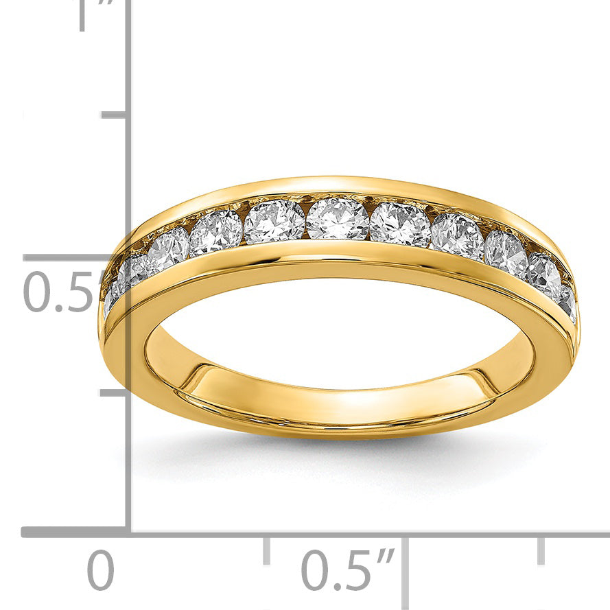 14k Yellow Gold 1 Ct. Lab Grown Diamond VS/SI+ G+ Channel Set Band Ring