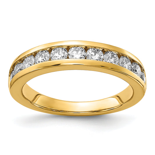 14k Yellow Gold 1 Ct. Lab Grown Diamond VS/SI+ G+ Channel Set Band Ring