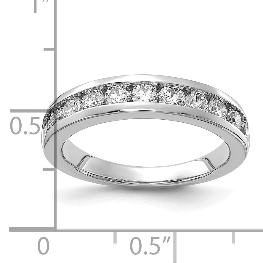 14k White Gold 1 Ct. Lab Grown Diamond VS/SI+ G+ Channel Set Band Ring