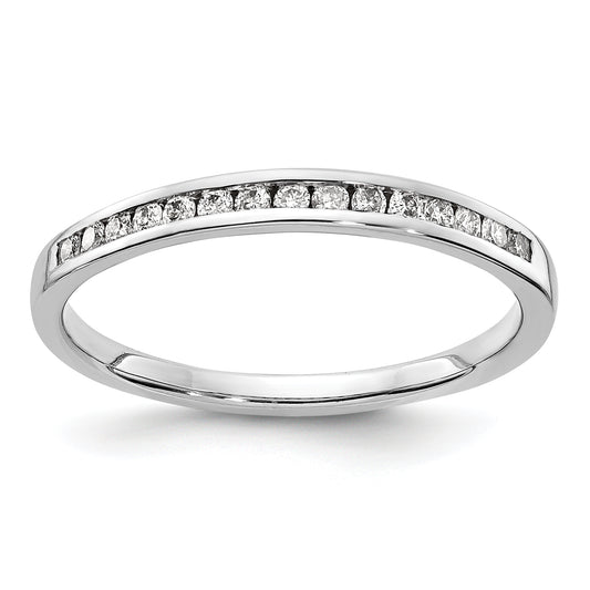 14k White Gold 1/6 Ct. Lab Grown Diamond VS/SI+ G+ Channel Set Band Ring