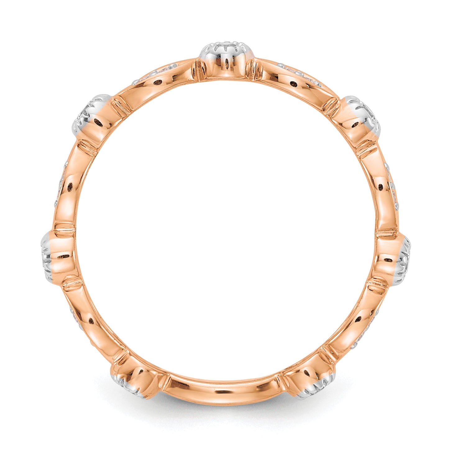 14k Rose Gold 1/5 Ct. Lab Grown Diamond VS/SI+ G+ Fashion Band Ring