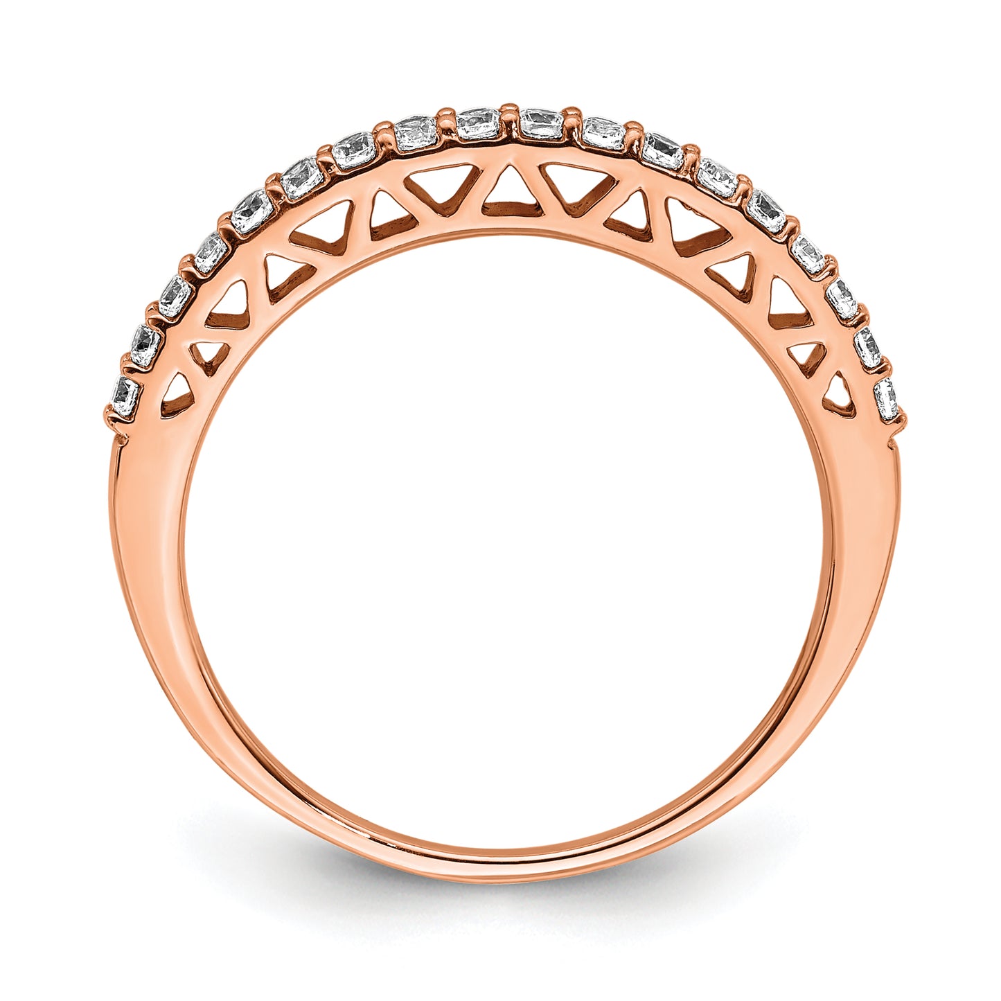 14k Rose Gold 1/4 Ct. Lab Grown Diamond VS/SI+ G+ Wedding Band Ring