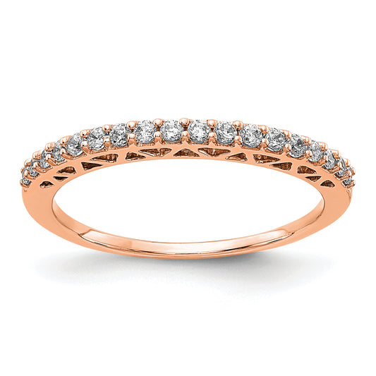 14k Rose Gold 1/4 Ct. Lab Grown Diamond VS/SI+ G+ Wedding Band Ring