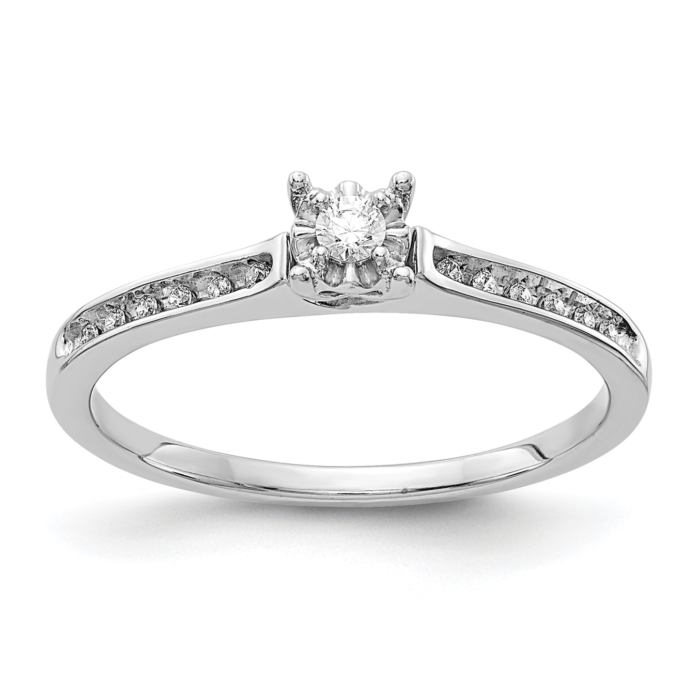 14K White Gold Lab Grown VS/SI+ G+ Diamond Petite Engagement Ring