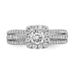 14k White Gold 1 Ct. Lab Grown Diamond VS/SI+ G+ Round Halo Engagement Ring