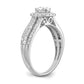 10k White Gold 1 Ct. Lab Grown Diamond VS/SI+ G+ Round Halo Engagement Ring