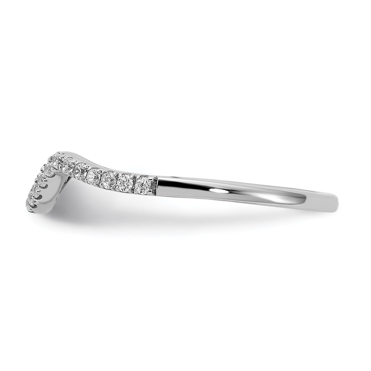 10K White Gold Lab Grown Diamond VS/SI FGH Contoured Wedding Band Ring