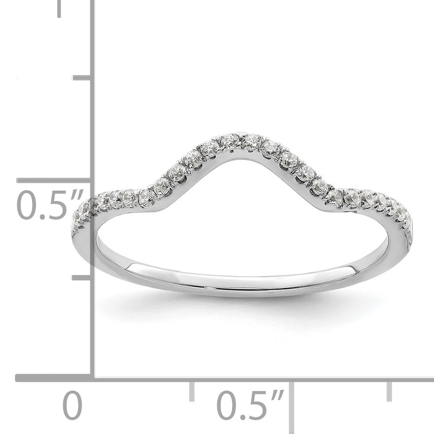 14K White Gold Lab Grown Diamond VS/SI+ G+ Contoured Wedding Band Ring