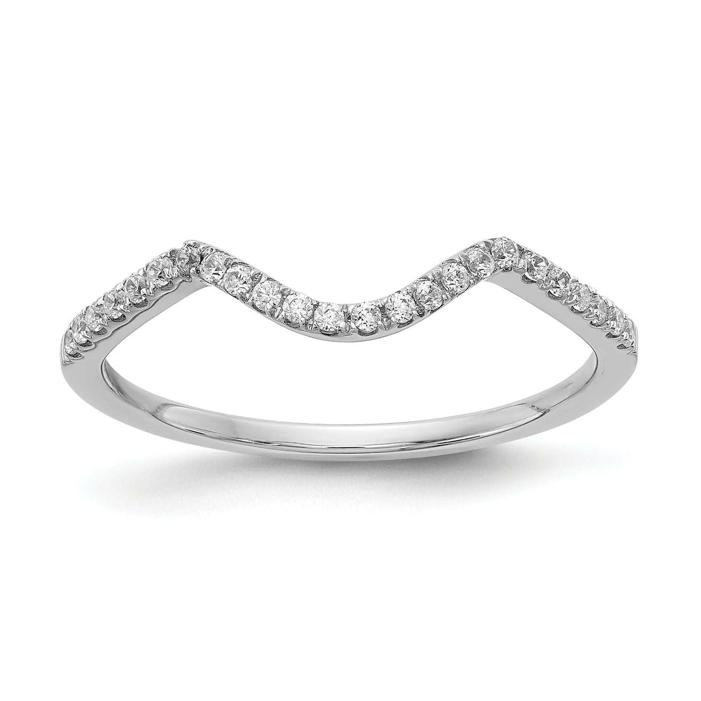 10K White Gold Lab Grown Diamond VS/SI FGH Contoured Wedding Band Ring