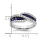 14k White Gold 5/8 Ct. Lab Grown Diamond VS/SI+ G+ and Lab Created Blue Sapphire Ring