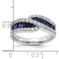 14k White Gold 5/8 Ct. Lab Grown Diamond VS/SI+ G+ and Lab Created Blue Sapphire Ring