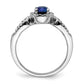 10k White Gold 1/3 Ct. Lab Grown Diamond VS/SI+ G+ and Oval Lab Created Blue Sapphire Ring