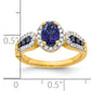 14k Yellow Gold 1/3 Ct. Lab Grown Diamond VS/SI+ G+ and Oval Lab Created Blue Sapphire Ring