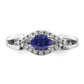 14k White Gold 1/10 Ct. Lab Grown Diamond VS/SI+ G+ and Lab Created Blue Sapphire Ring