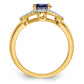 14k Yellow Gold 1/10 Ct. Lab Grown Diamond VS/SI+ G+ and Lab Created Blue Sapphire Ring