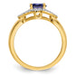 14k Yellow Gold 1/10 Ct. Lab Grown Diamond VS/SI+ G+ and Lab Created Blue Sapphire Ring