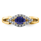 14k Yellow Gold 1/10 Ct. Lab Grown Diamond VS/SI+ G+ and Lab Created Blue Sapphire Ring