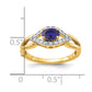 14k Yellow Gold 1/10 Ct. Lab Grown Diamond VS/SI+ G+ and Lab Created Blue Sapphire Ring