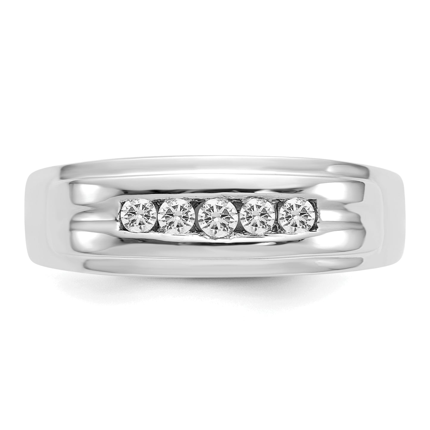 14k White Gold 1/4 Ct. Lab Grown Diamond VS/SI+ G+ Men's Band Ring