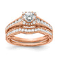 14k Rose Gold 7/8 Ct. Lab Grown Diamond VS/SI+ G+ Petite Halo Engagement Ring