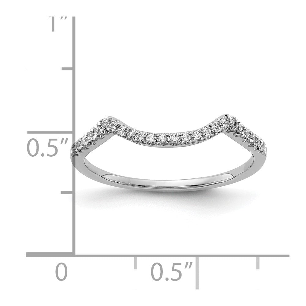 14k White Gold 1/8 Ct. Lab Grown Diamond VS/SI+ G+ Complete Round Contoured Wedding Band