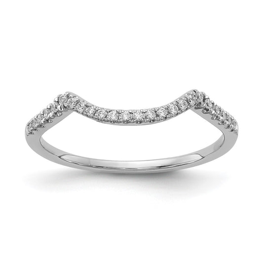 14k White Gold 1/8 Ct. Lab Grown Diamond VS/SI+ G+ Complete Round Contoured Wedding Band